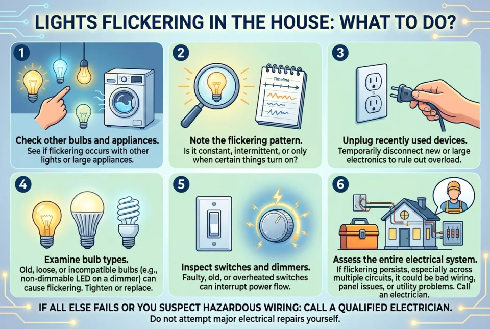 Lights flickering in the house: what to do?
