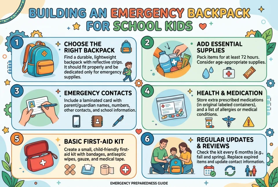Building an emergency backpack for school kids