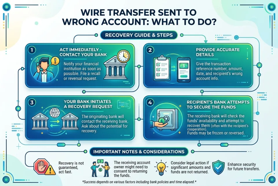 Wire transfer sent to wrong account: what to do?