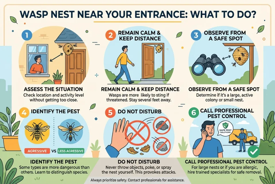 Wasp nest near your entrance: what to do?