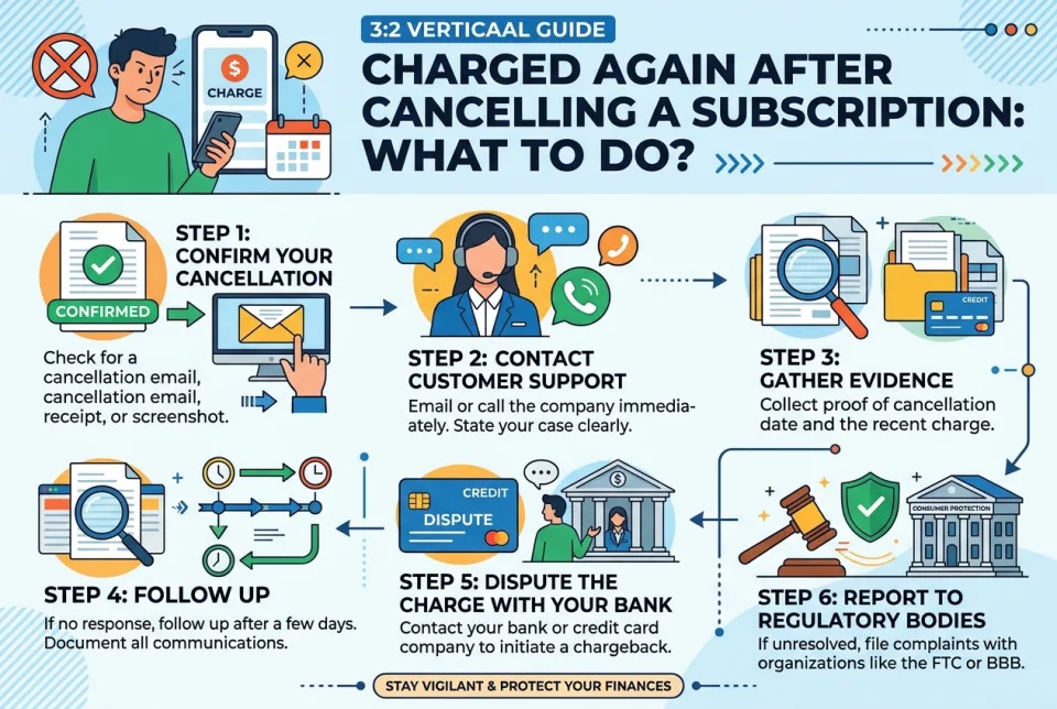 Charged again after cancelling a subscription: what to do?