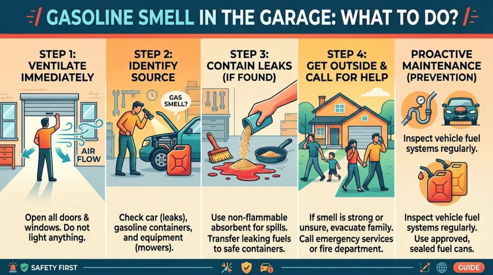 Gasoline smell in the garage: what to do?